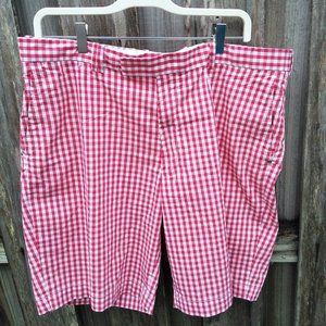 RLX Ralph Lauren red checked shorts flat front 40